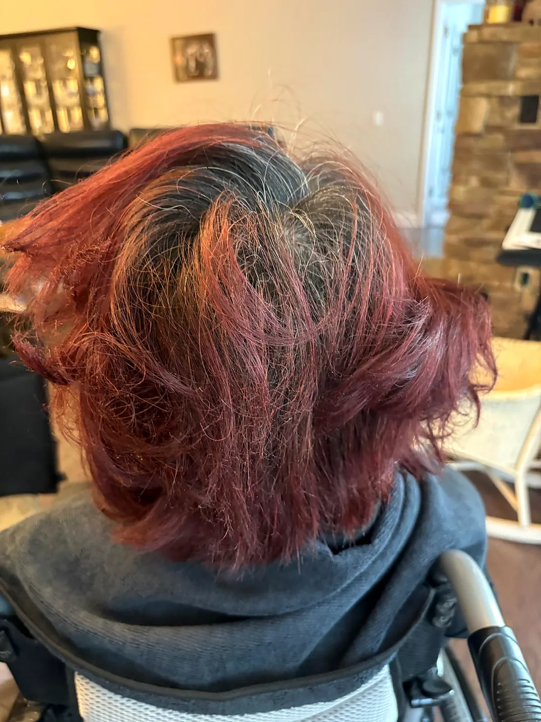 Before — grown-out red