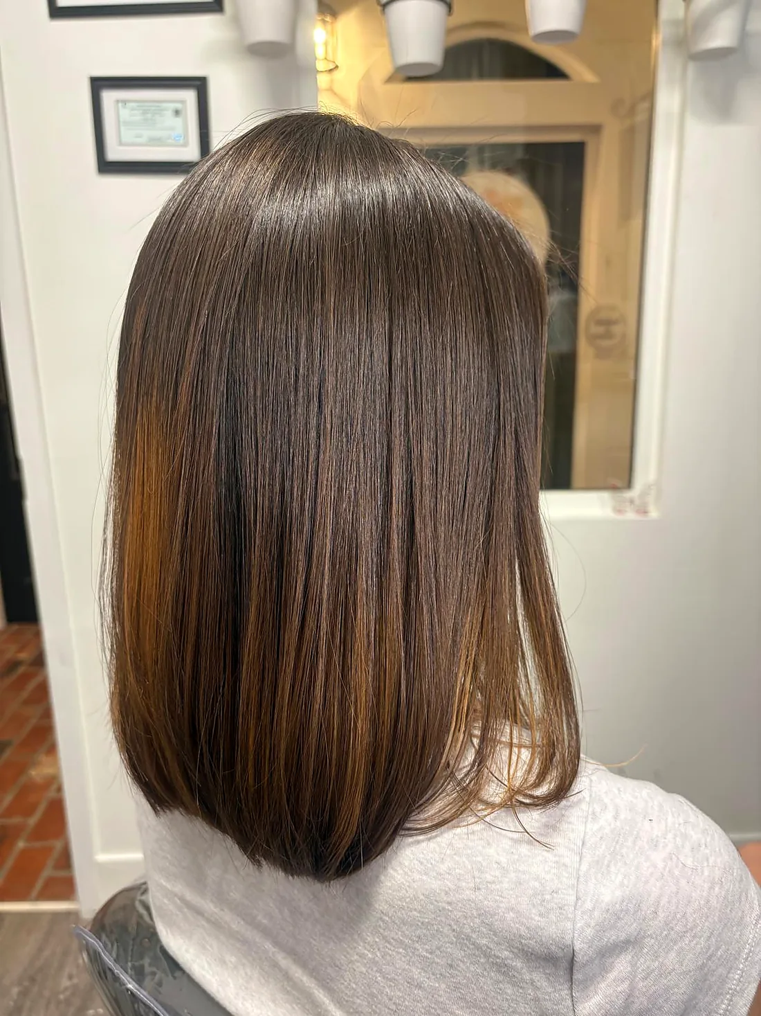 Caramel balayage, back view