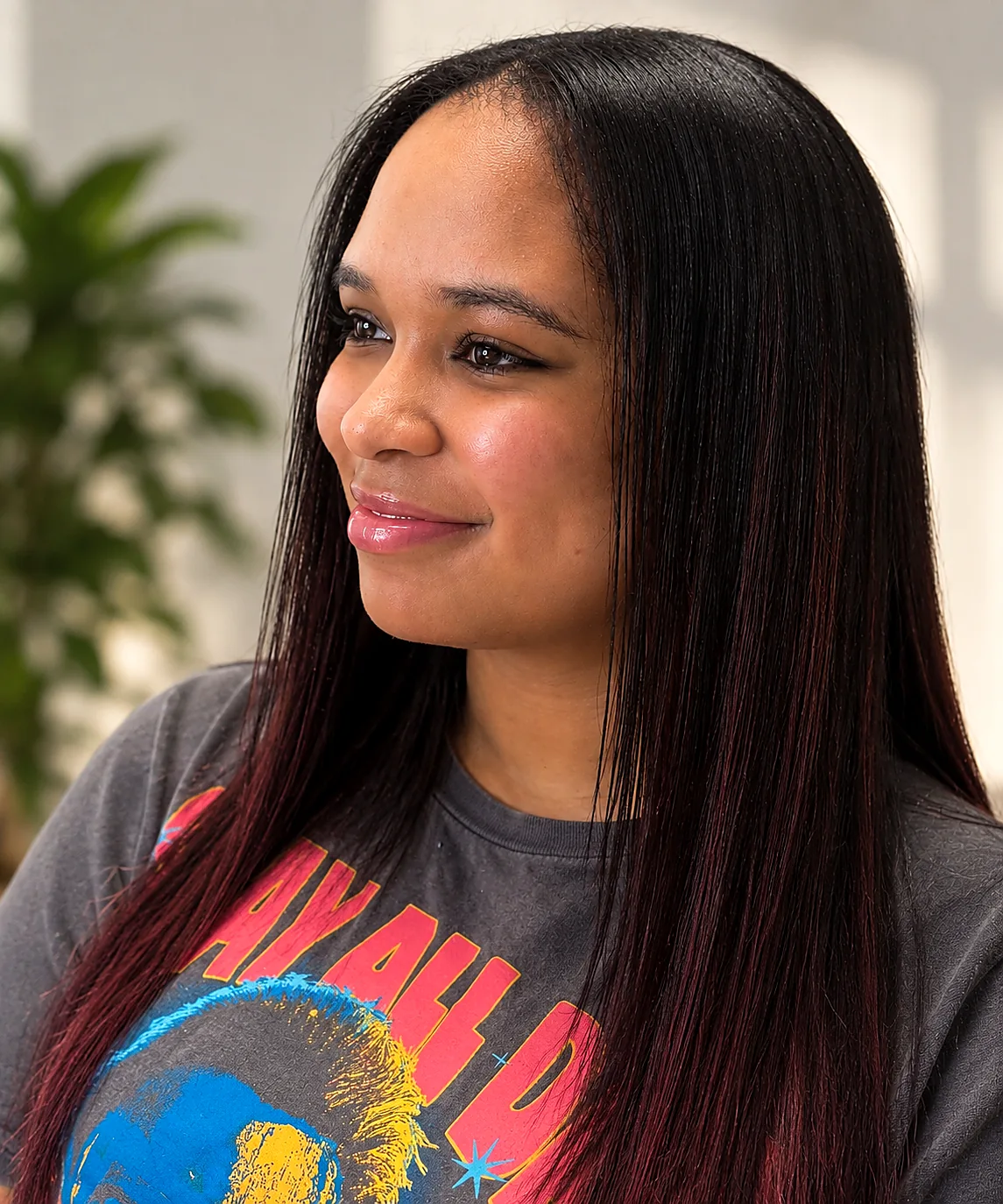 Sleek, glossy Dominican blowout